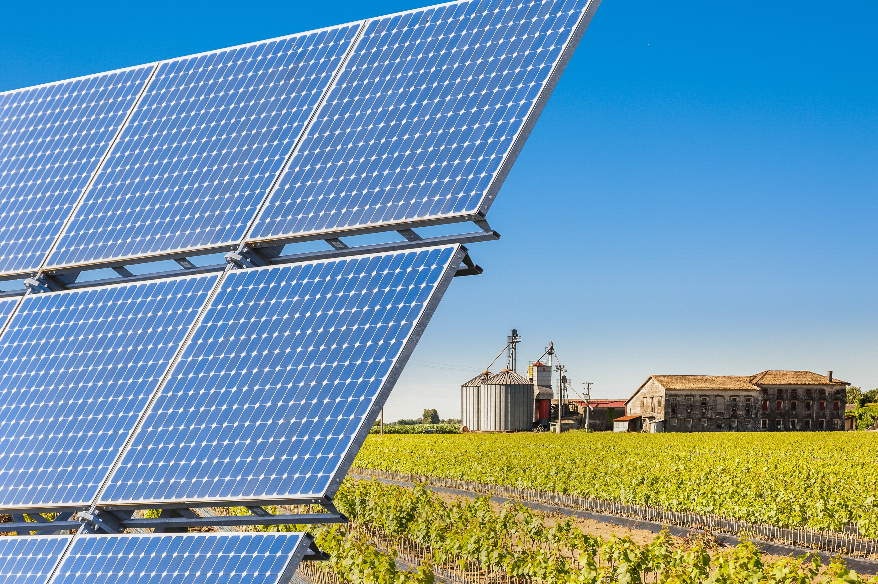 Solar panels to produce green energy.